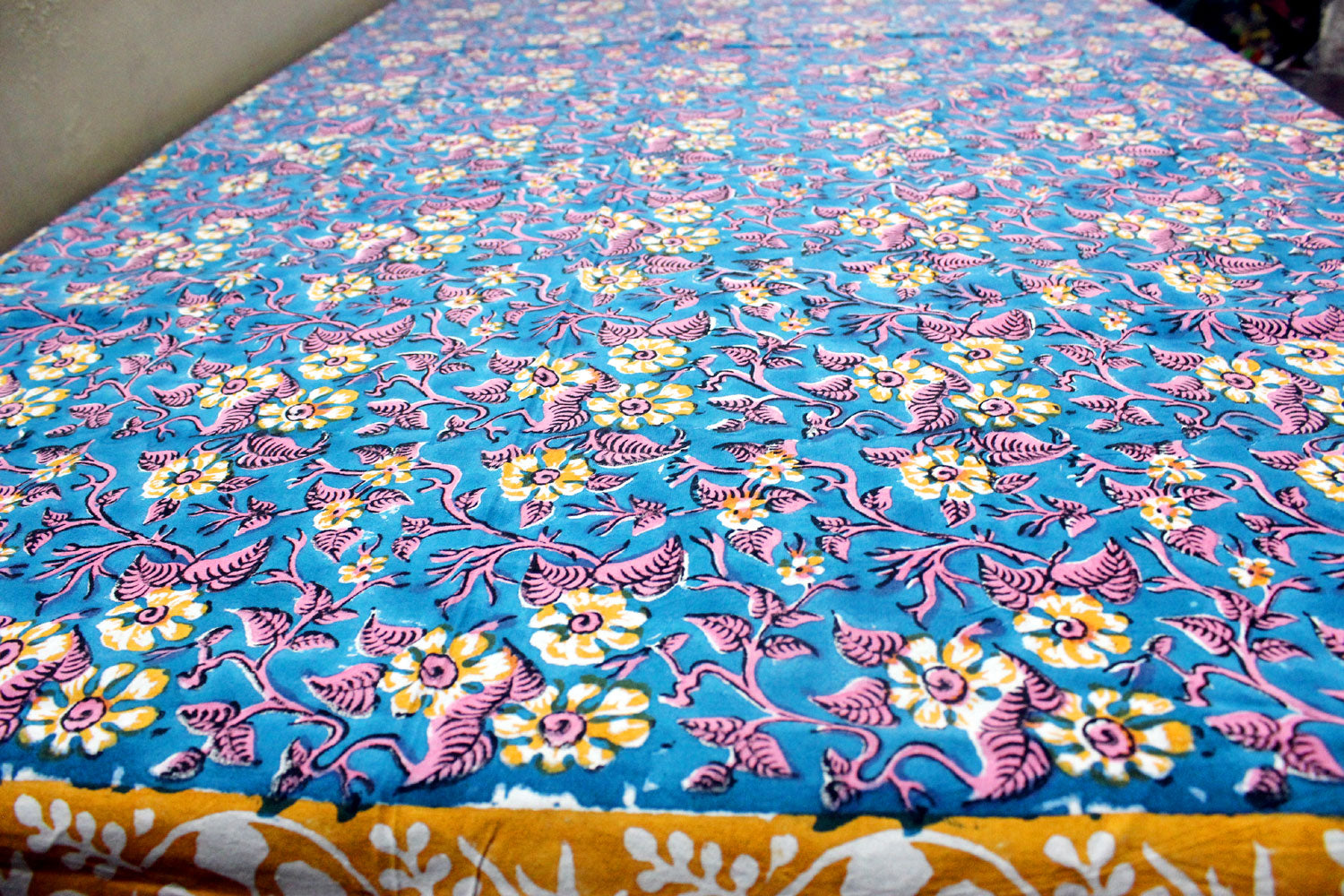 INDIAN Hand Block Print Indian Tablecloth 100%cotton Floral Rectangular 152*228cm Table Cover Wholesale - Mangogiftsstore