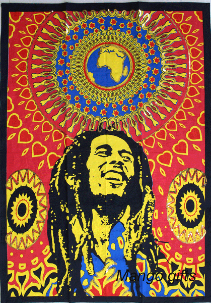 Bob Marley Poster Cloth Wall Hanging Tapestry One Love Hippy Hippie Hendrix Wall Hanging 30 x 40 Inches - Mangogiftsstore