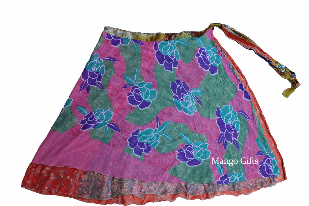 Vintage Silk Sari Magic Wrap Skirt - Beach Wear