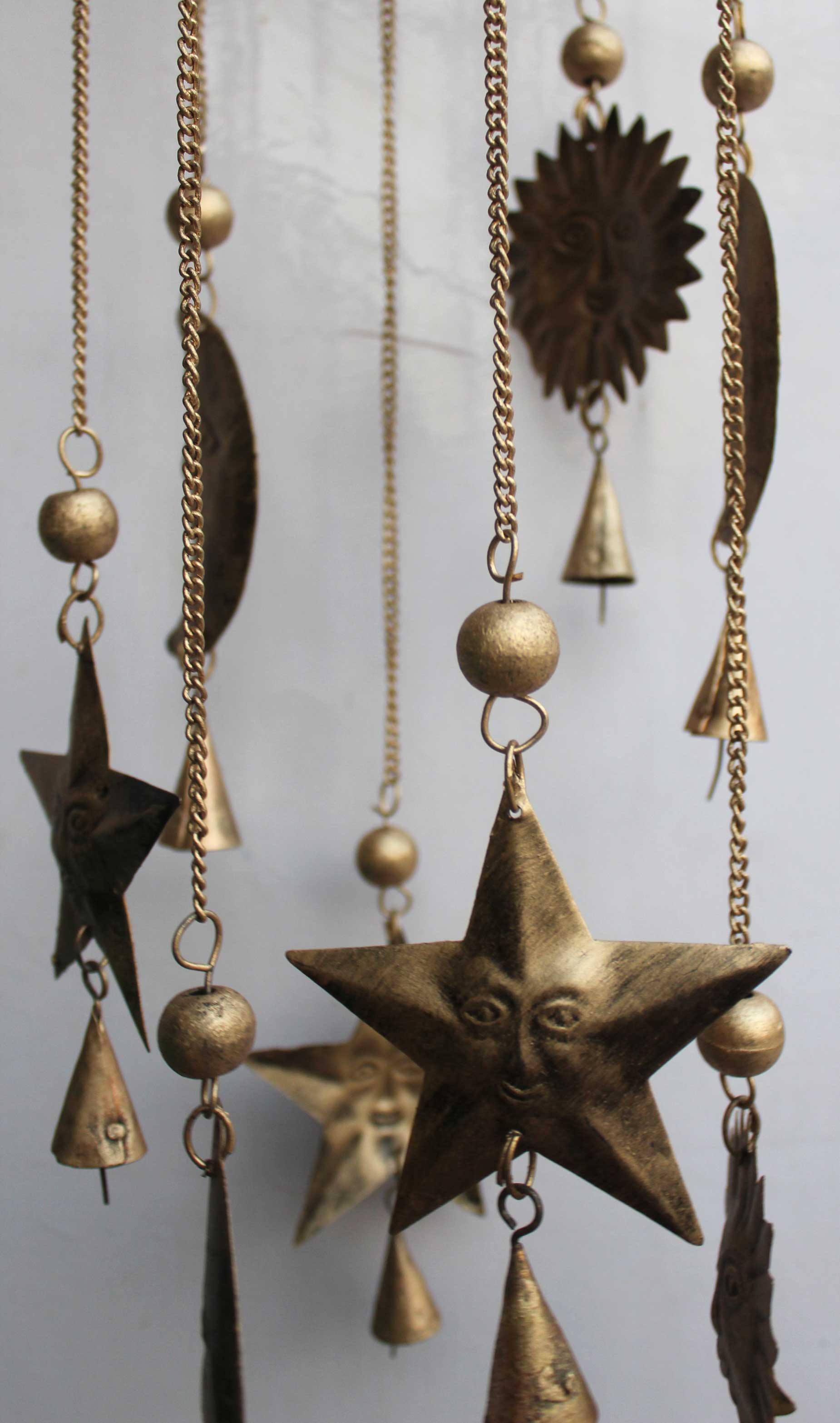 Sun N Moon Antique Iron Wind Chime - Bohemian Décor