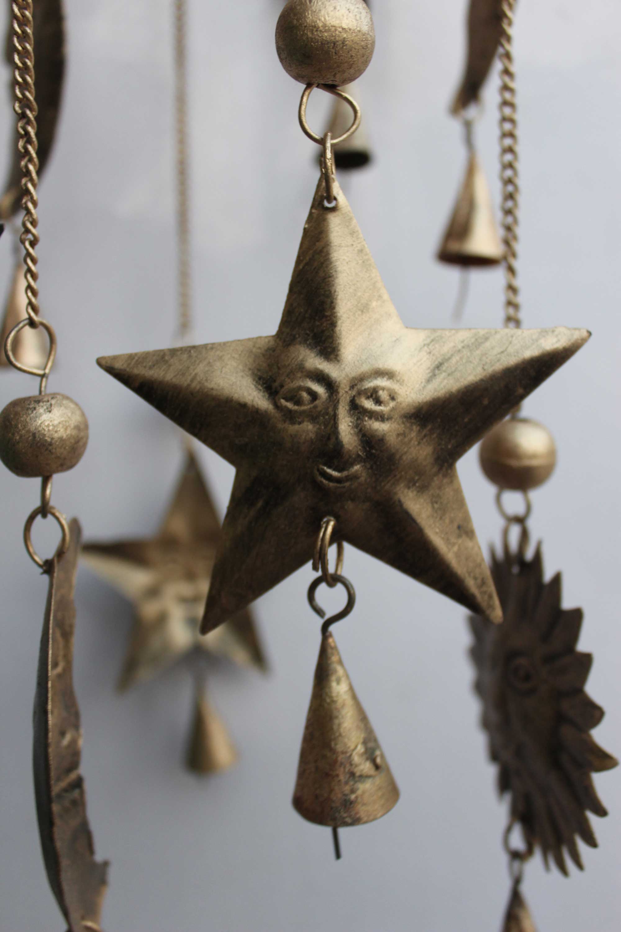Sun N Moon Antique Iron Wind Chime - Bohemian Décor