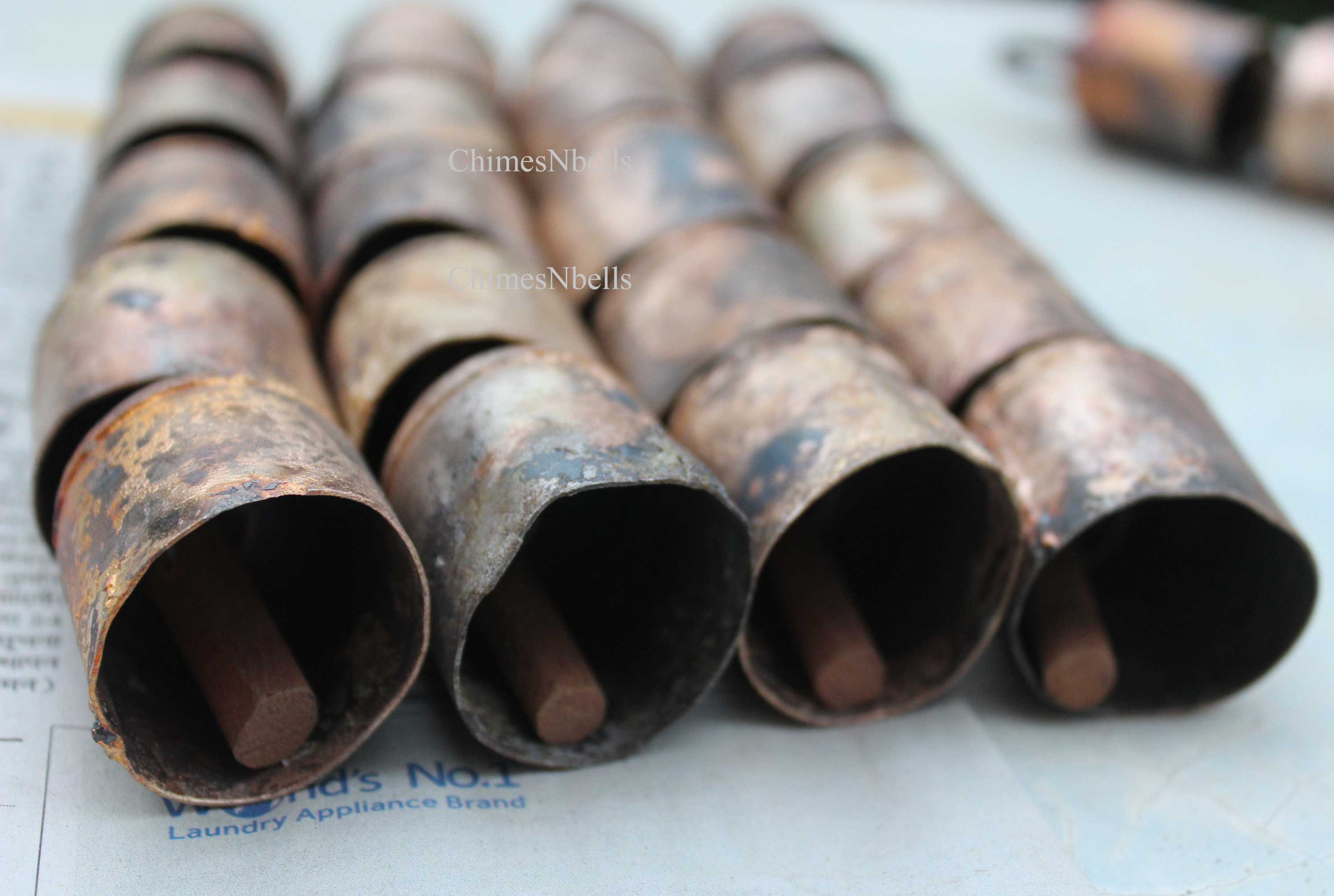 Shabby Chic 2.5" Inch Rustic Iron Tin Bells with Wooden Clapper - Mangogiftsstore