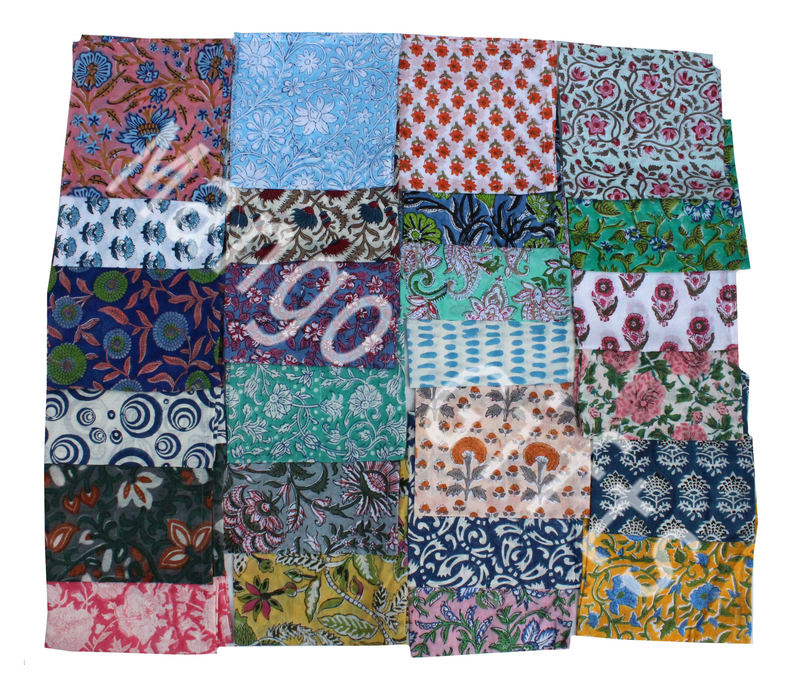 Indian Hand Block Print 100%Cotton Voile Fabric Table Napkins Hankey Assorted WHOLESALE Lot Free Shipping Indian