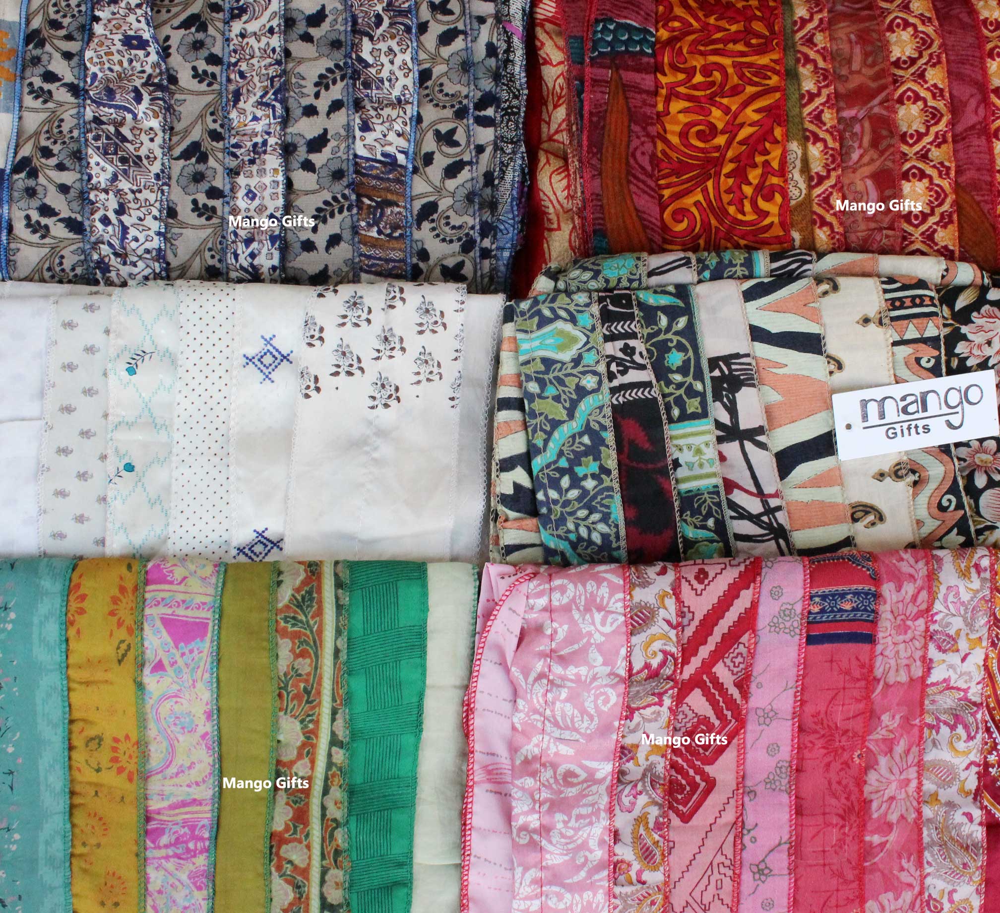 Vintage Indian Silk Sari Saree Recycled Scarves Patchwork scarf Headwraps Wholesale Lots Mango Gifts - Mangogiftsstore