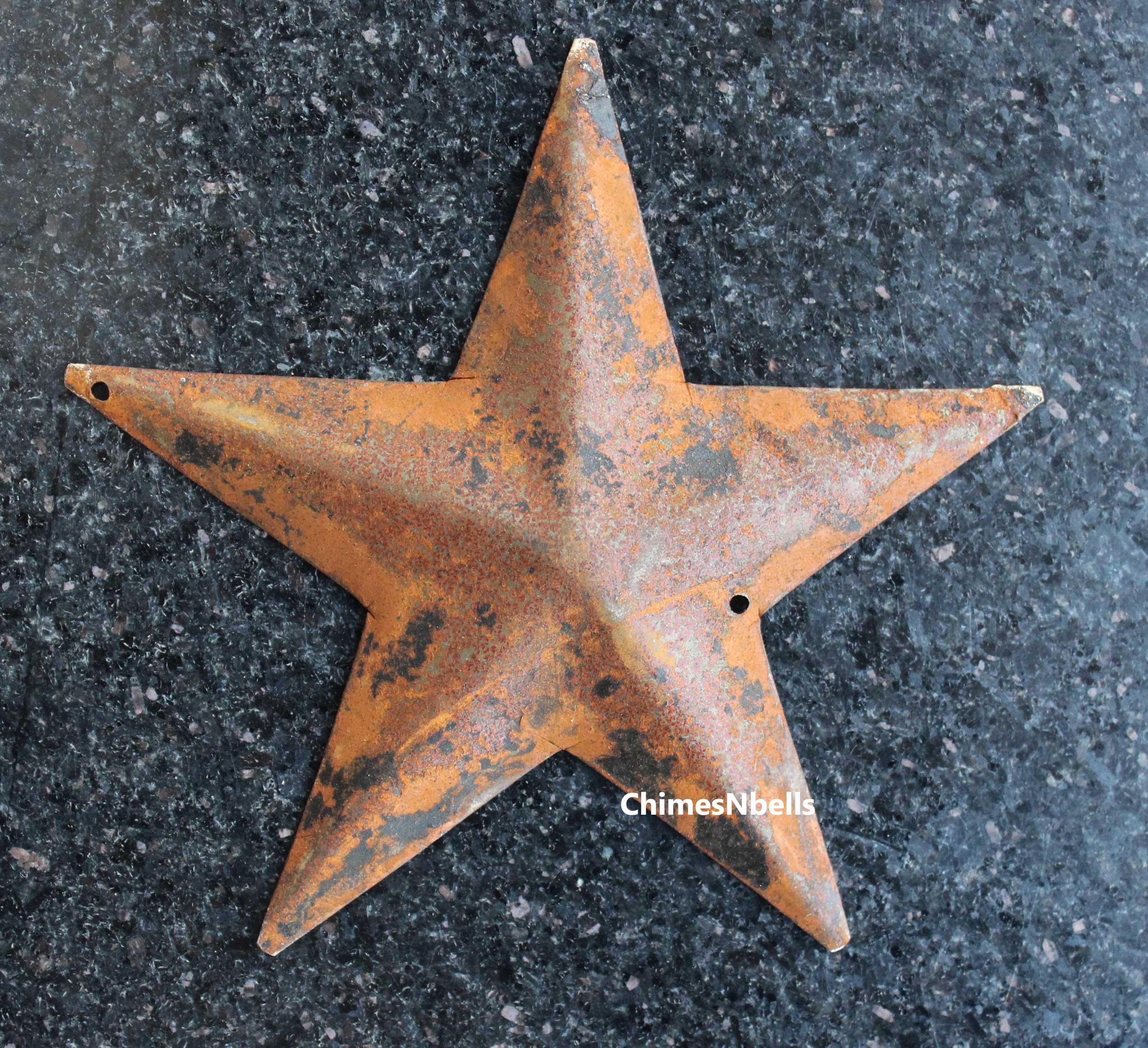 RUSTIC PRIMITIVE GALVANIZED RUSTY 5" BARN STAR METAL TIN COUNTRY FARMHOUSE - Mangogiftsstore