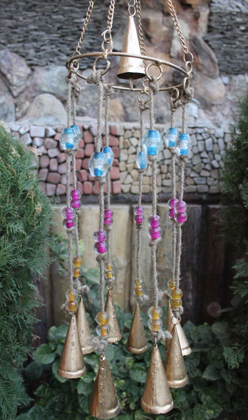 Handmade 9 Metal Bells Hanging Windchime Indoor Outdoor Patio Decoration - Mangogiftsstore