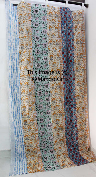 Wholesale Indian Hand Block print Patchwork Boho Curtain Window Panels 100%Cotton - Mangogiftsstore