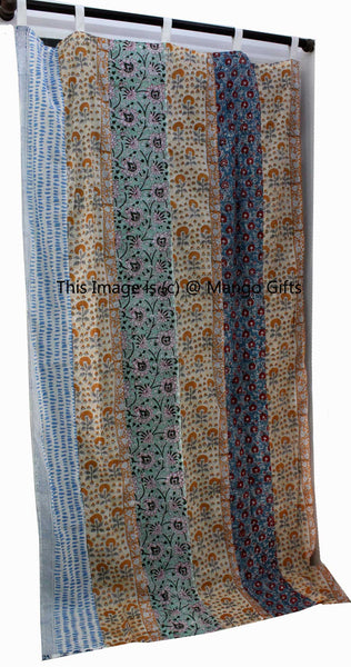 Wholesale Indian Hand Block print Patchwork Boho Curtain Window Panels 100%Cotton - Mangogiftsstore