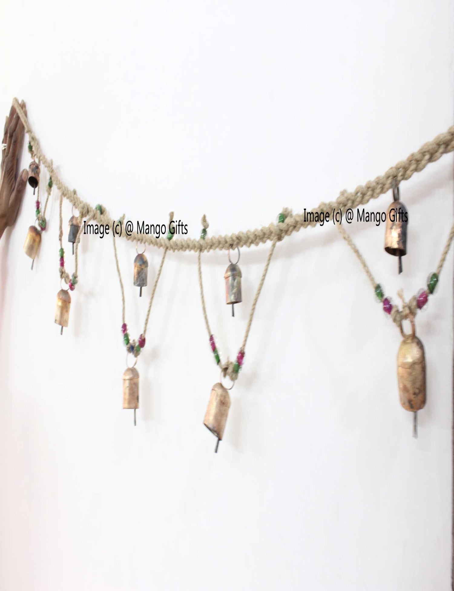 Handmade Jute Garland with Bells - 150 cm Indian Toran