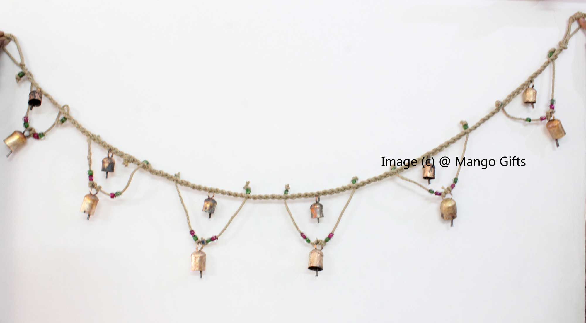 Handmade Jute Garland with Bells - 150 cm Indian Toran