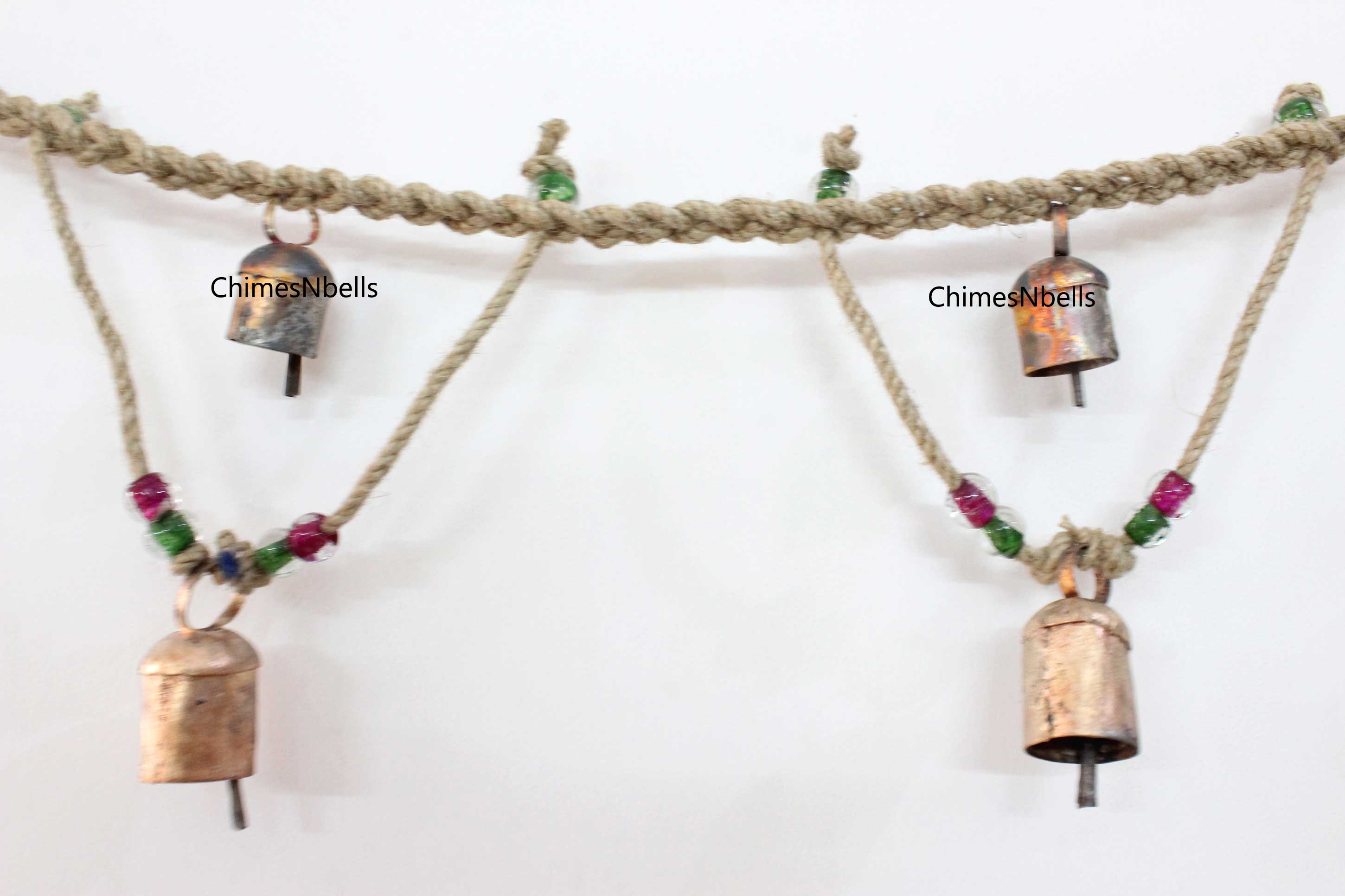 Handmade Jute Garland with Bells - 150 cm Indian Toran