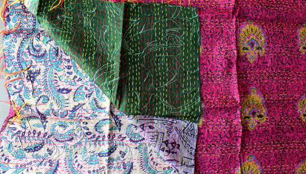 kantha work scarf scarves