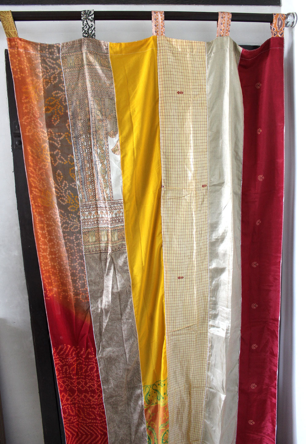 Indian Old Sari Multicolor Curtain Door Drape Window Decor Silk Saree Curtain - Mangogiftsstore