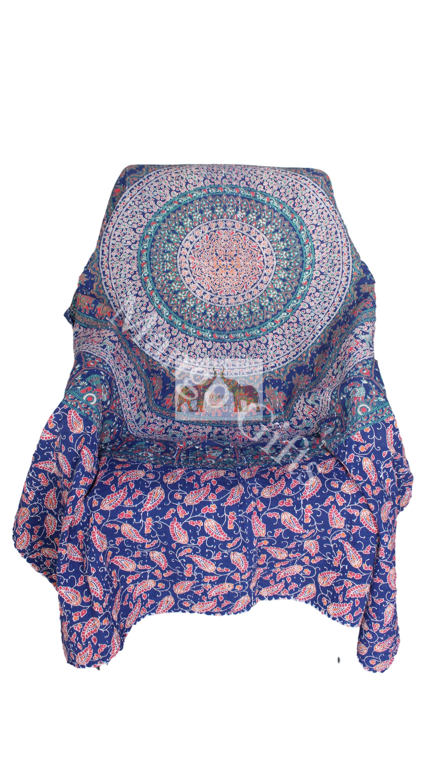 Handmade Mandala Sofa Couch Throw - Multicolor 50x66"