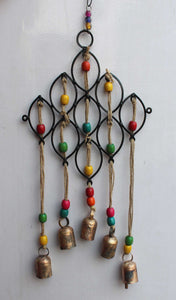 Recycled Iron Windchime Beads and Bell Hanging Outdoor Indoor Patio Decoration Mobiles - Mangogiftsstore