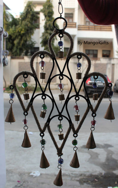 Recycled Iron Teardrop Wall Hanging Suncatcher Indian Metal Crafts - Mangogiftsstore