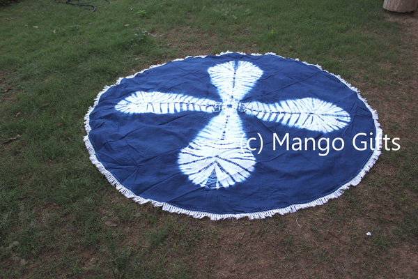 Beach Throws Round Roundies Hippy Hippie Yoga Mat 100%Cotton Tie Dye Mandala Round Tapestries 