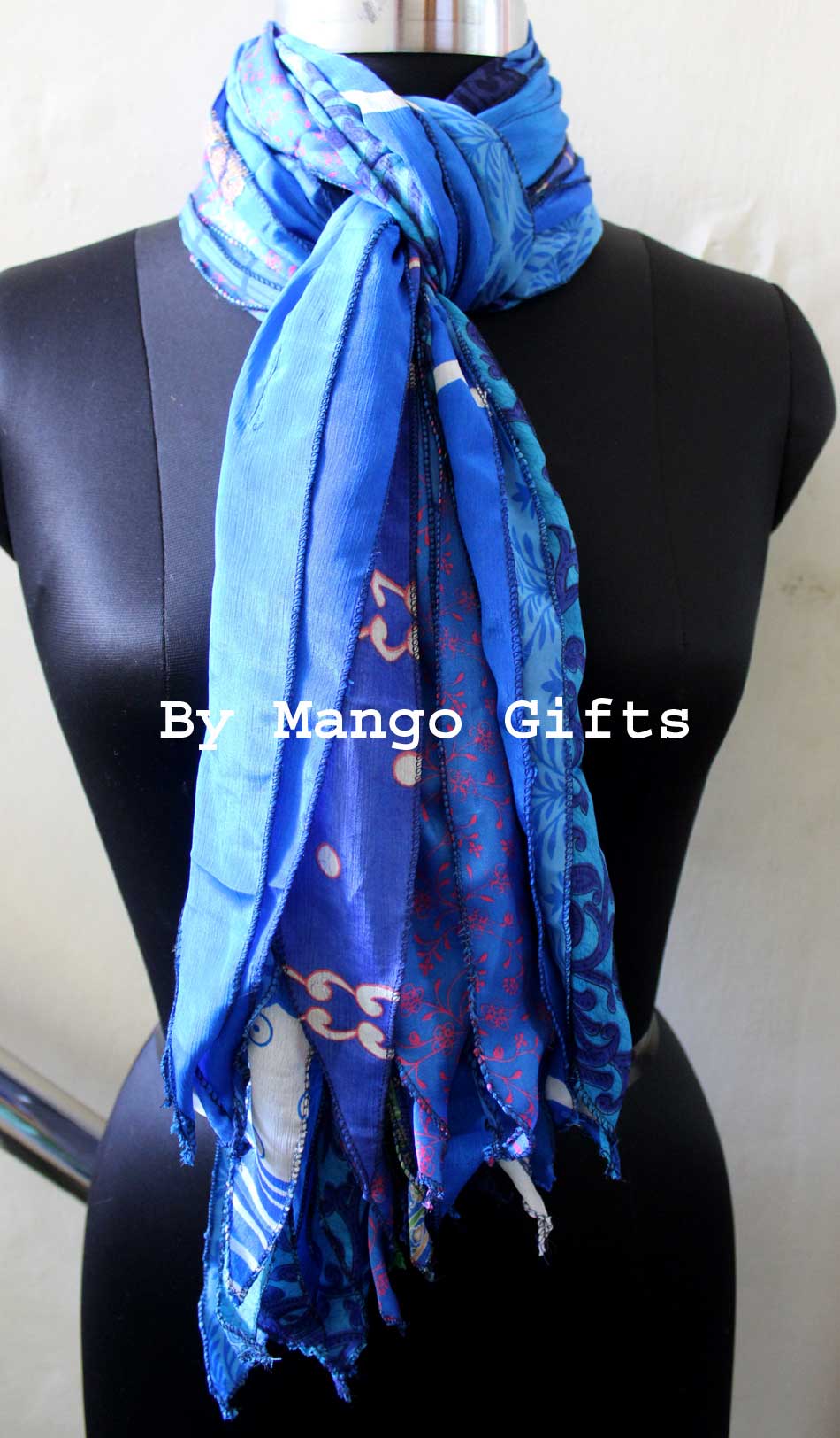 Vintage Indian Silk Sari Saree Recycled Scarves Patchwork scarf Headwraps Wholesale Lots Mango Gifts - Mangogiftsstore
