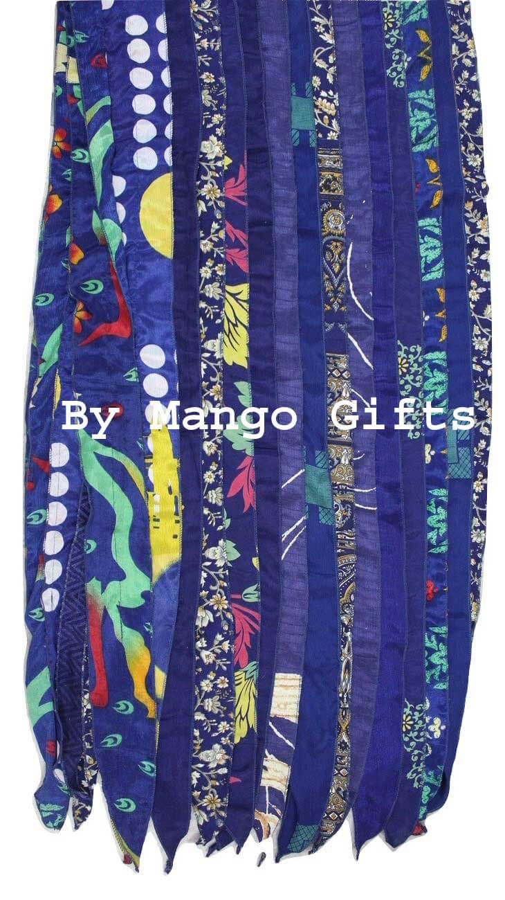 Vintage Silk Sari Recycled Scarves Stoles - Wholesale Lot Of 25 - Assorted Colors, Bohemian Patchwork