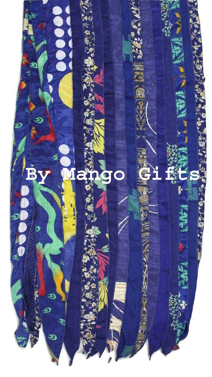Vintage Indian Silk Sari Saree Recycled Scarves Patchwork scarf Headwraps Wholesale Lots Mango Gifts - Mangogiftsstore