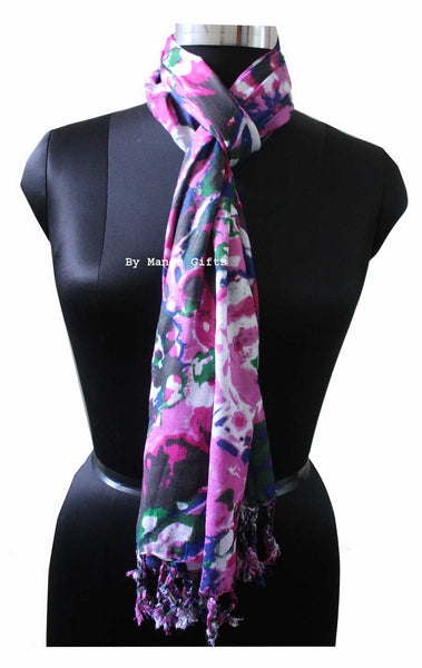 Women Fashion Scarf Tie Dye Viscose Scarves Head wraps Colorful Exotic Wraps - Mangogiftsstore