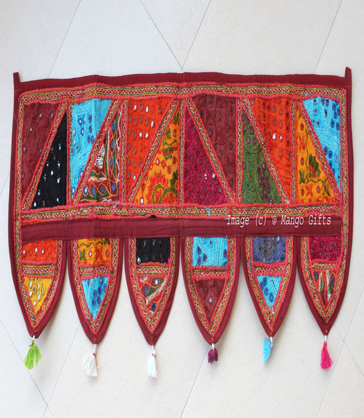 Handmade Ethnic Door Hanging Toran Indian Traditional Home Decor Embroidered Tapestry Garland - Mangogiftsstore