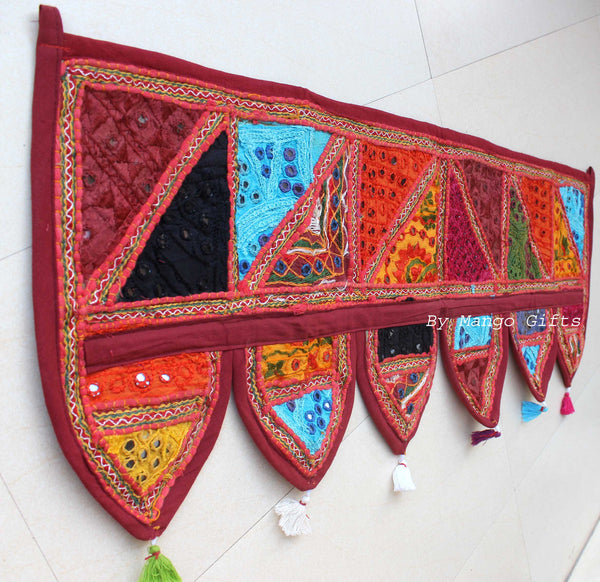 Handmade Ethnic Door Hanging Toran Indian Traditional Home Decor Embroidered Tapestry Garland - Mangogiftsstore