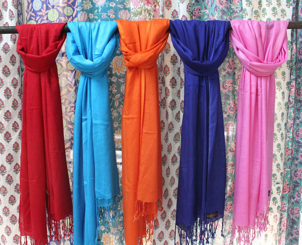 Womens Pashmina Shawl Wrap Scarf Solid Color Scarves Wholesale Lot - Mangogiftsstore