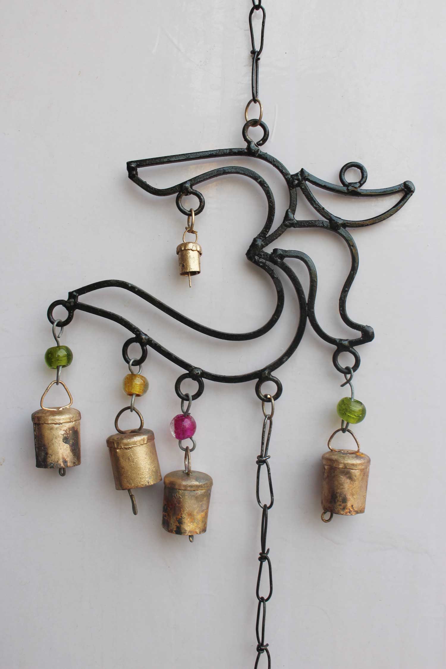 Handcrafted Recycled Iron OM Windchime for Decor