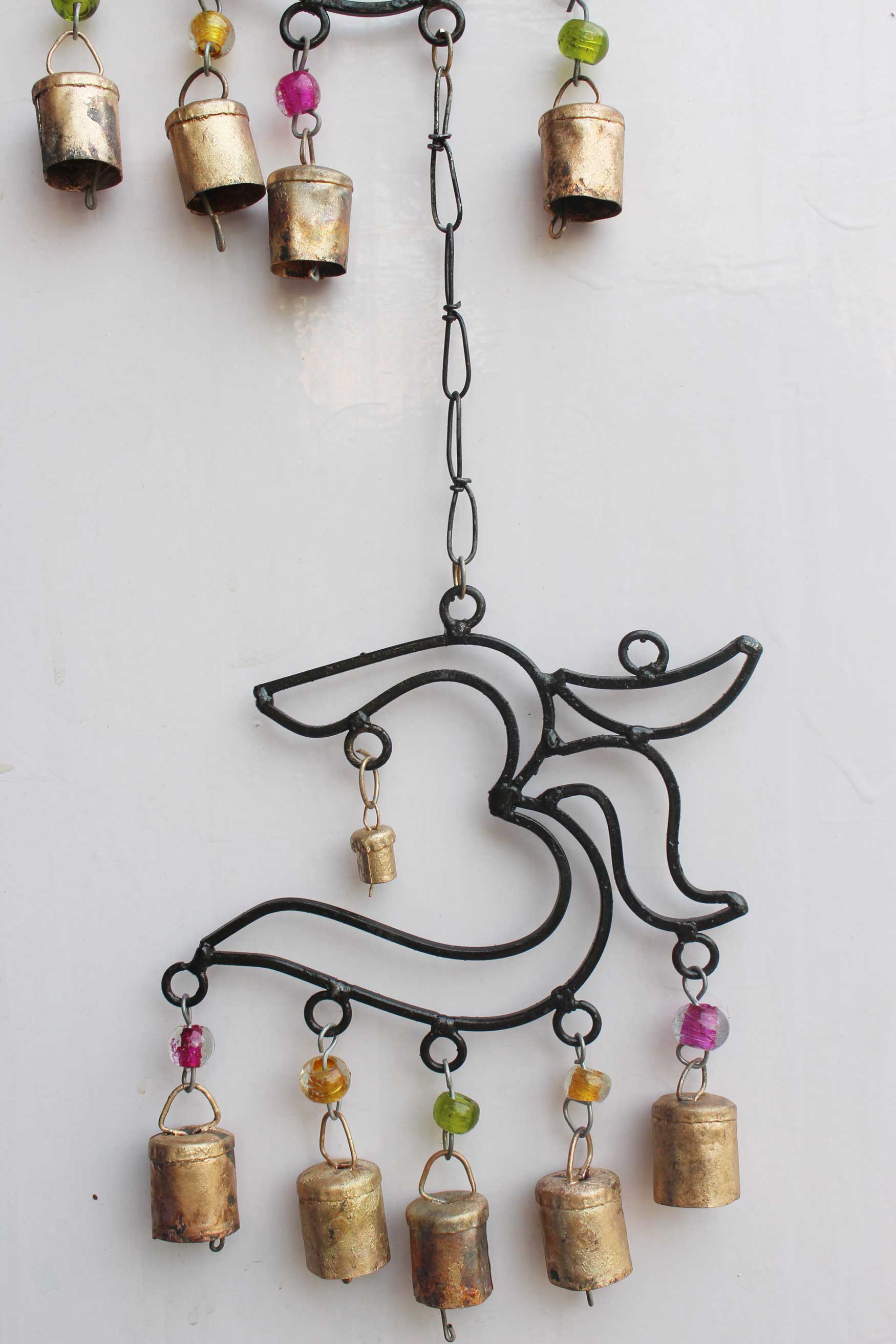Handcrafted Recycled Iron OM Windchime for Decor