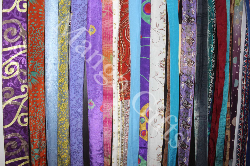 Recycled Silk Sari Boho Ribbon Doorway Curtains Panels Drapes Bay Window  Curtain – Mangogiftsstore