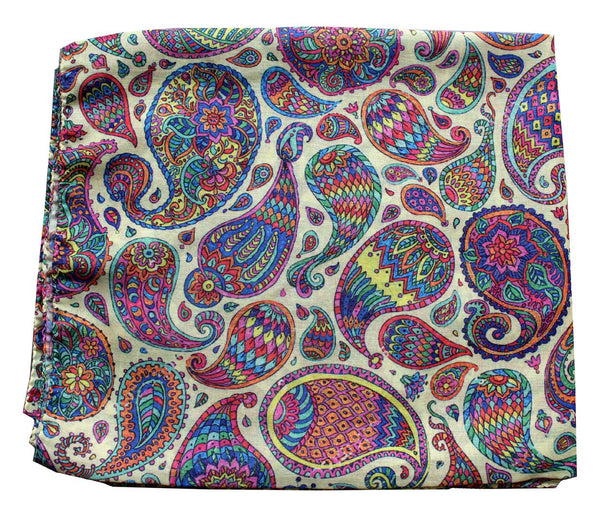 Digital Print Fashion Scarf Paisley Print Silk Sari blend Wholesale 