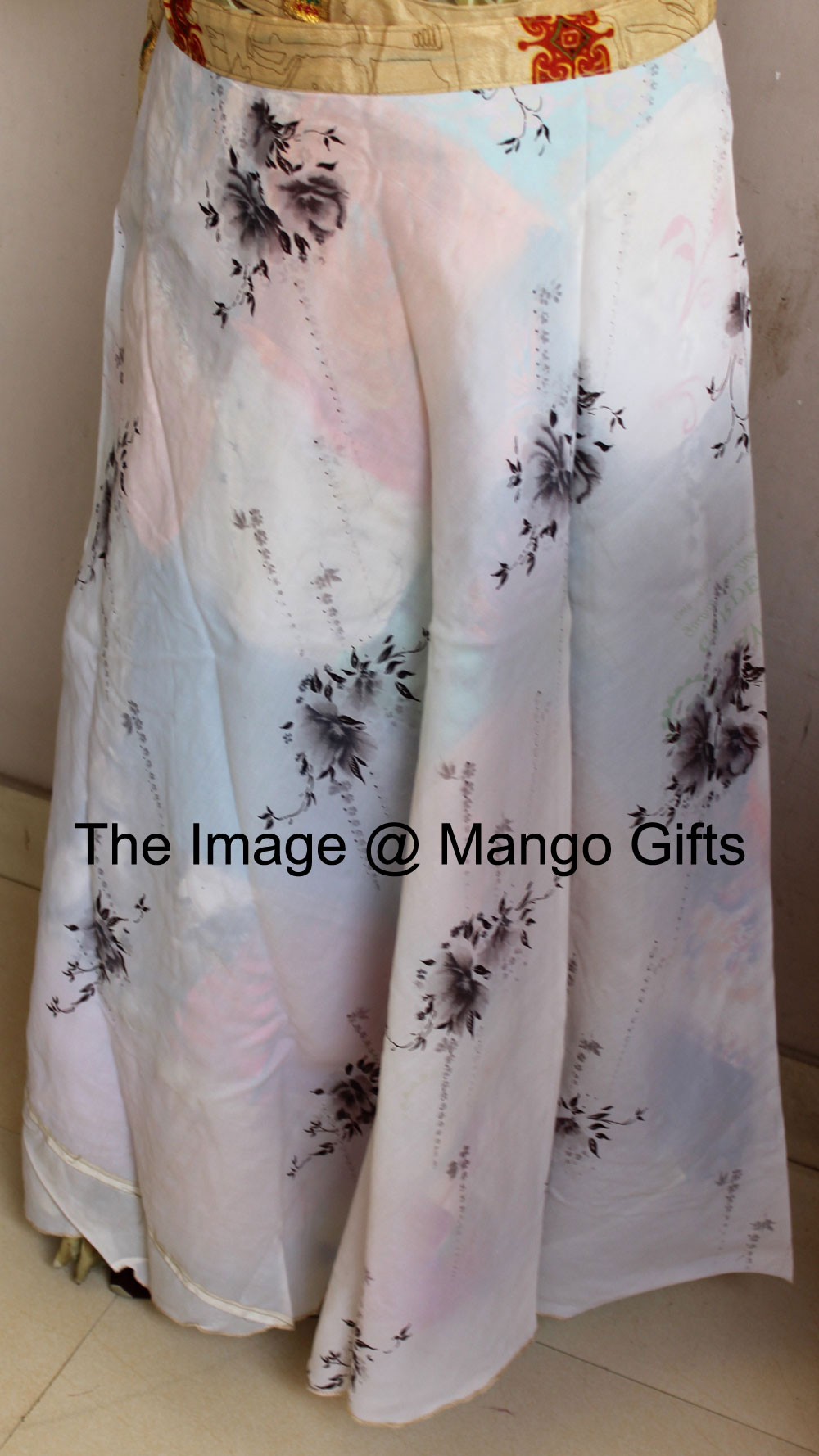 Vintage Silk Sari Recycled Patchwork Magic Wrap Around Skirt Reversible Dress - Mangogiftsstore