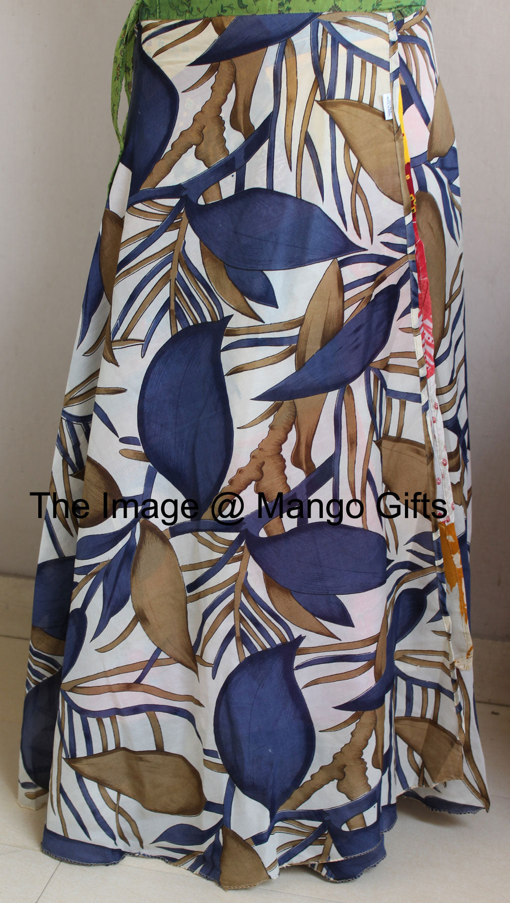 Vintage Silk Sari Recycled Patchwork Magic Wrap Around Skirt Reversible Dress - Mangogiftsstore