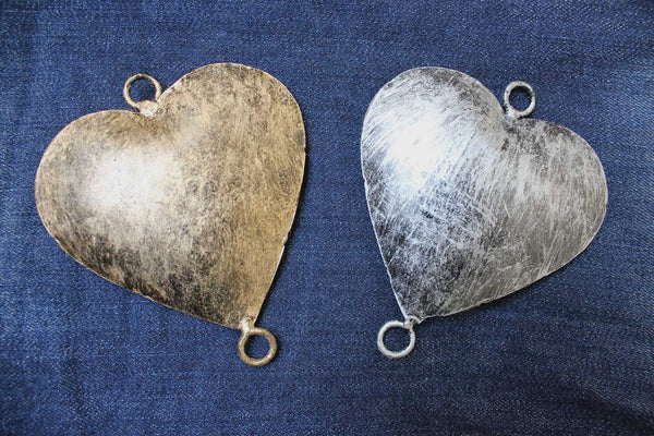 Heart Love metal iron pieces handmade indian crafts 