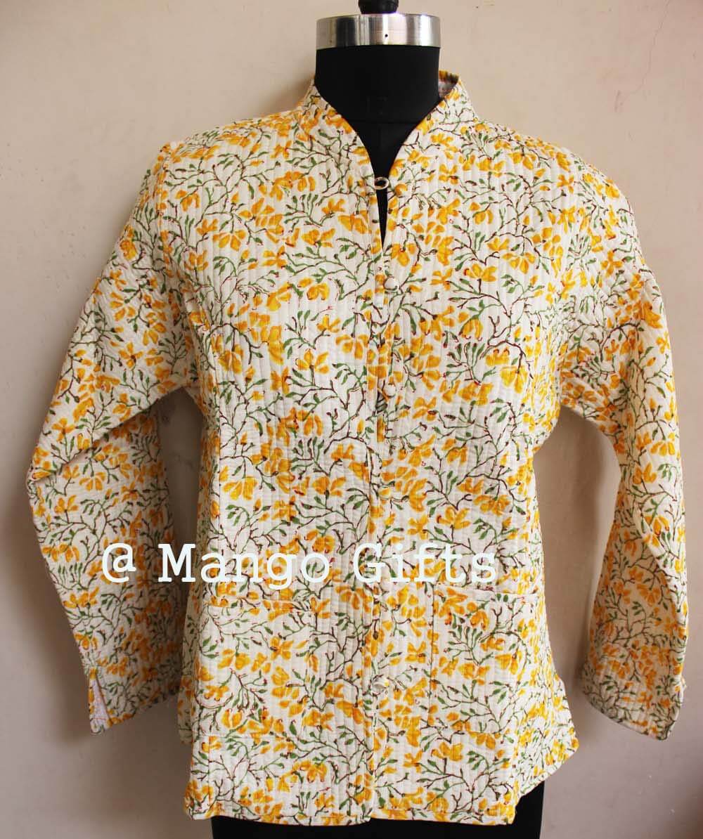 Floral Printed Reversible Cotton Jacket for Women