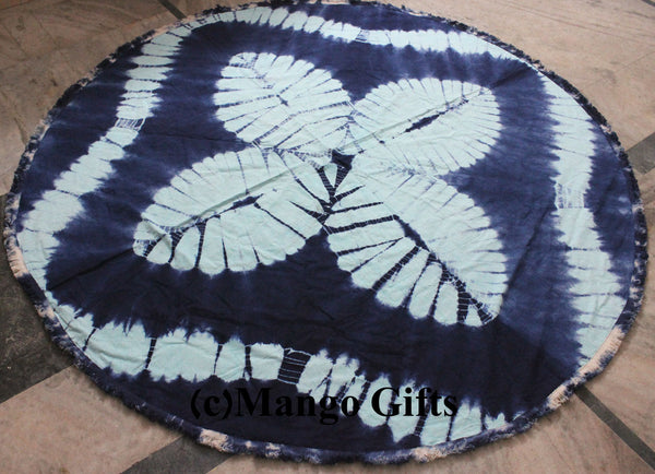 Beach Throws Round Roundies Hippy Hippie Yoga Mat 100%Cotton Tie-Dye Mandala Round Tapestries Wholesale Lots 72" diameter