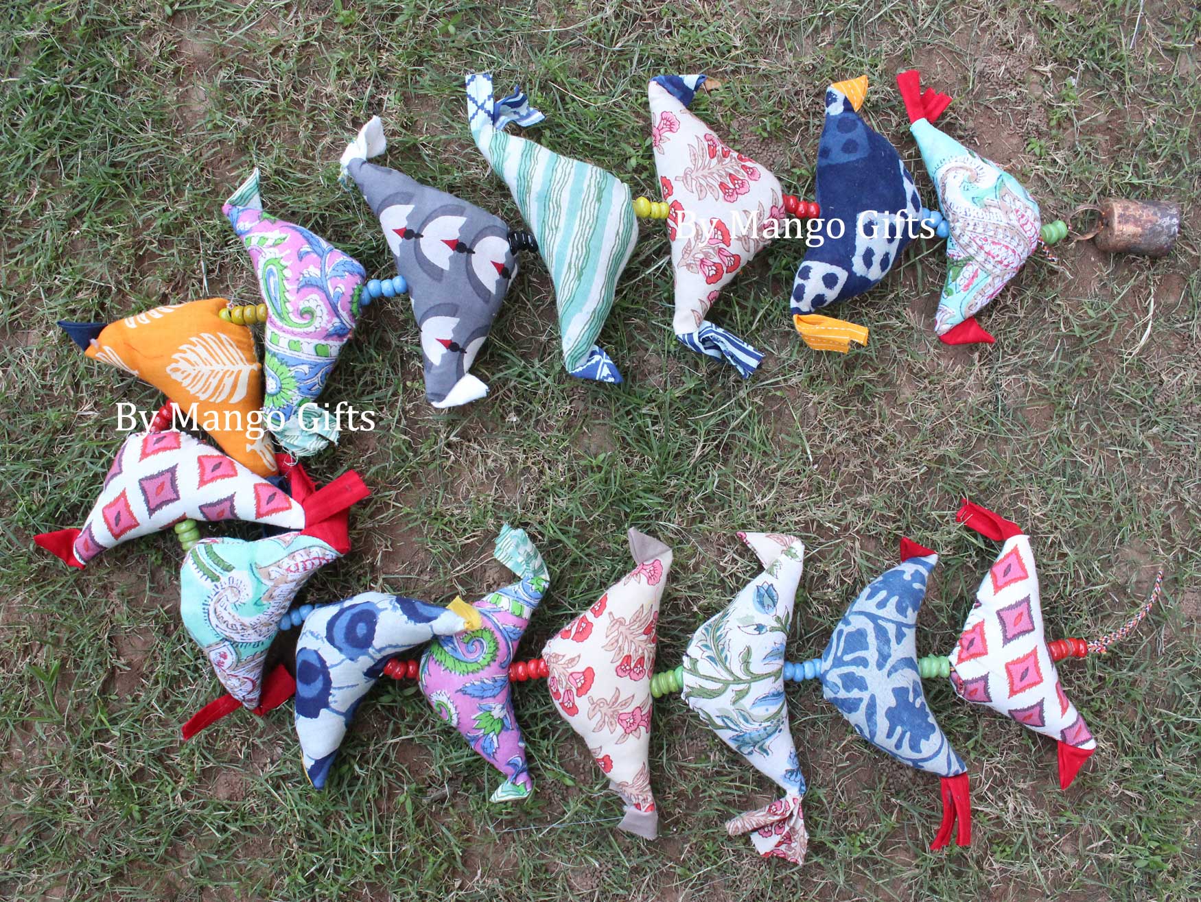 Welcome guests with this 90 cm handmade bird bell string decoration. Perfect boho home ornament.