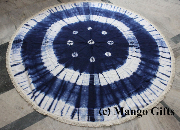 Beach Throws Round Roundies Hippy Hippie Yoga Mat 100%Cotton Tie-Dye Mandala Round Tapestries Wholesale Lots 72" diameter