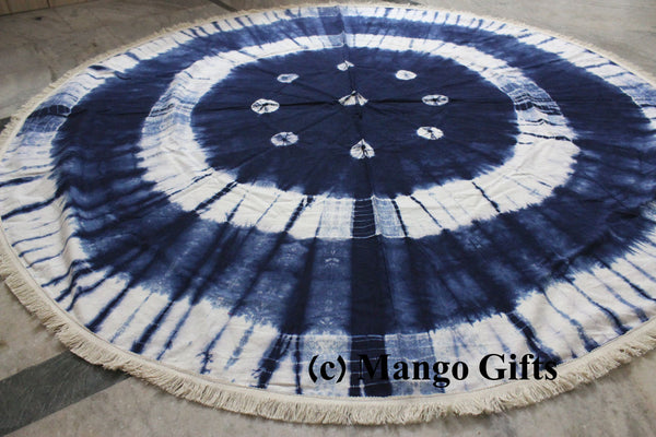 Beach Throws Round Roundies Hippy Hippie Yoga Mat 100%Cotton Tie-Dye Mandala Round Tapestries Wholesale Lots 72" diameter