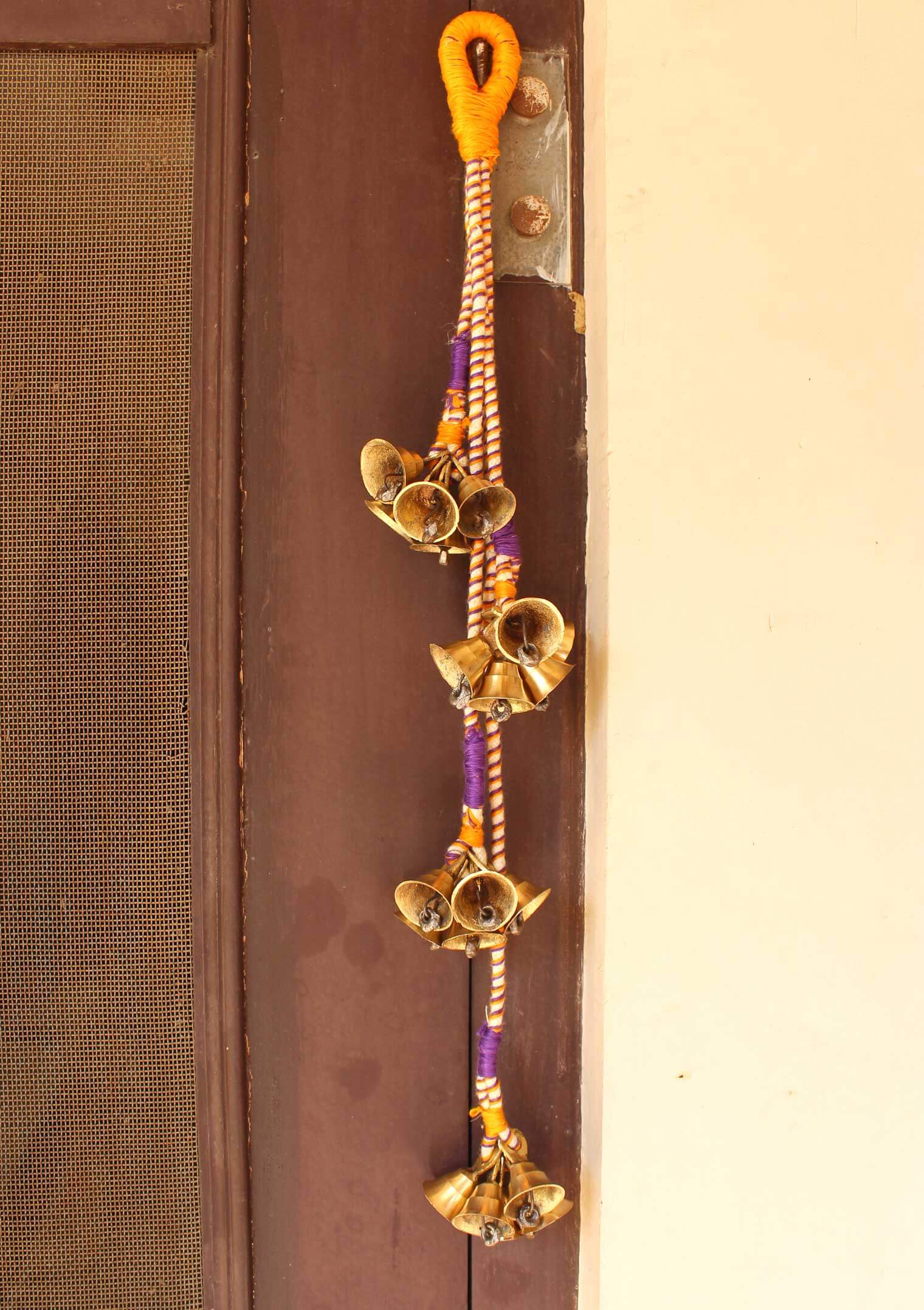 Vintage Bells Hanging String Chimes Door Hangings 70 cm Length Indian Metal Crafts Handmade,Rustic Vintage,Shabby Chic Vintage bells