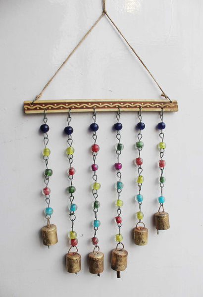 Beaded Iron Windchime Decorative Windchimes Indian Metal Crafts Mobiles Suncatcher