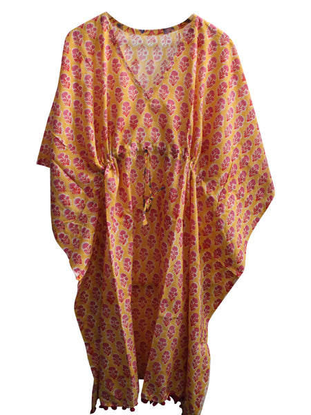 Women Night Dress kaftan Kimono Bikini cover up dress 100%cotton  women boho fashion 