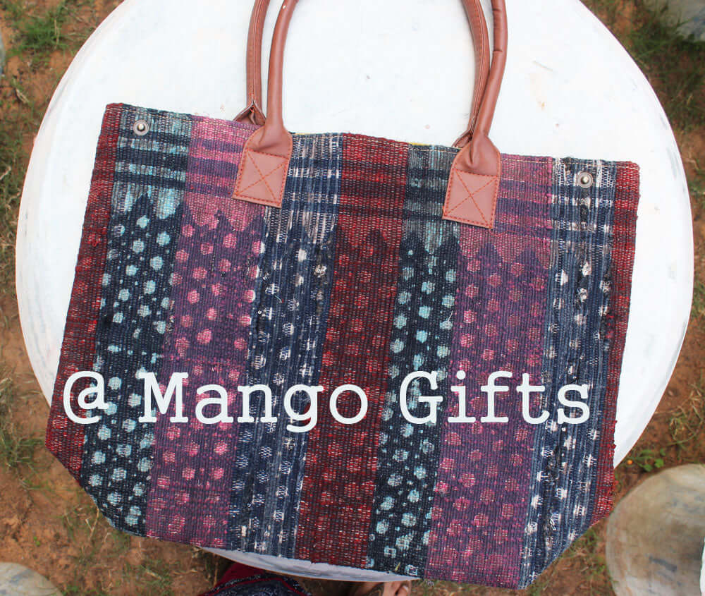 Hand-Stitched Tota Rug Bag – Eco-Friendly Shopping