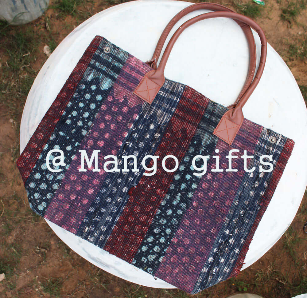 Hand-Stitched Tota Rug Bag – Eco-Friendly Shopping