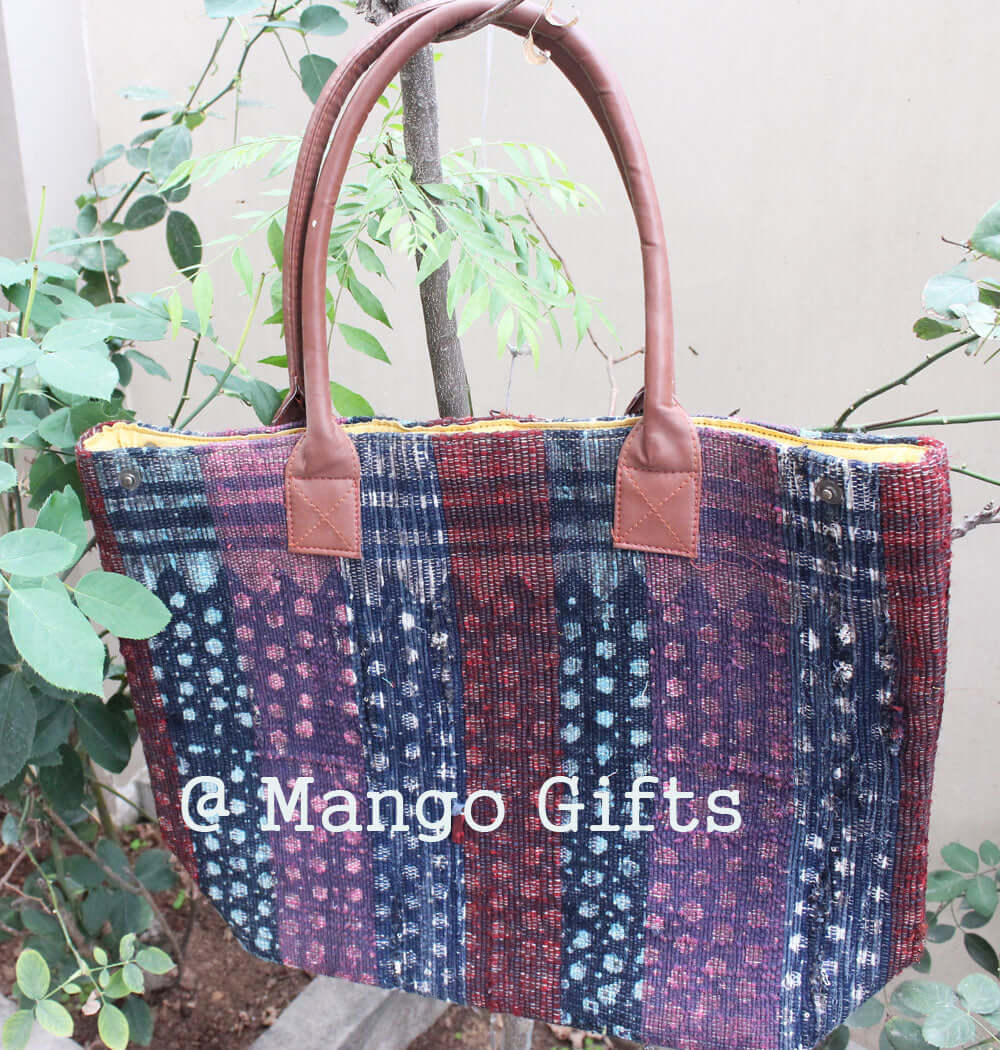 Hand-Stitched Tota Rug Bag – Eco-Friendly Shopping
