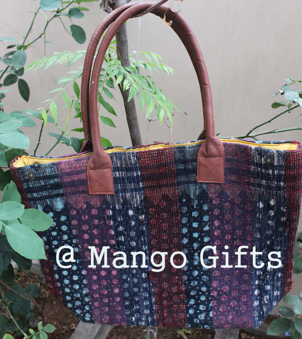 Hand-Stitched Tota Rug Bag – Eco-Friendly Shopping