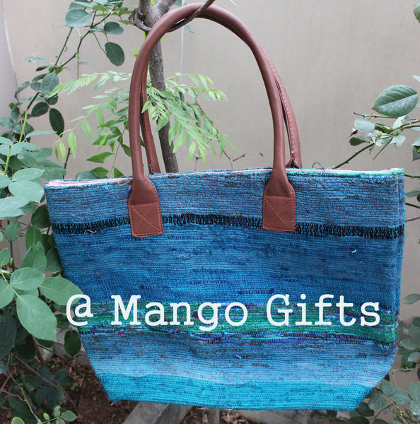 Chindi Rug Tota/Tote Bag Hand Stitch Shopping Bag