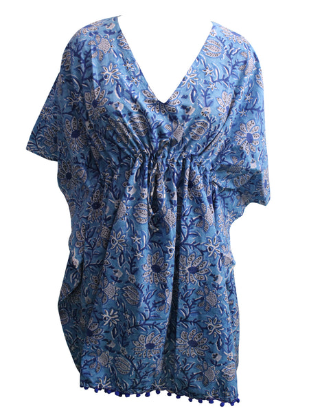 Blue kaftan dress nightwear women wholesale 