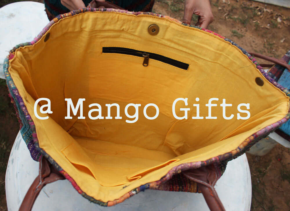 Hand-Stitched Tota Rug Bag – Eco-Friendly Shopping